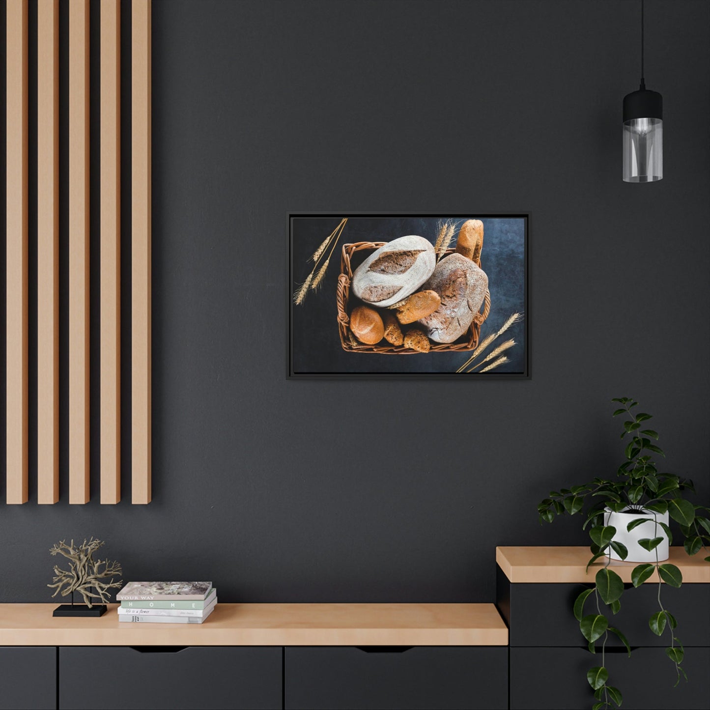 Rustic Bakery Delight: Natural Canvas and Poster with Freshly Baked Bread Art