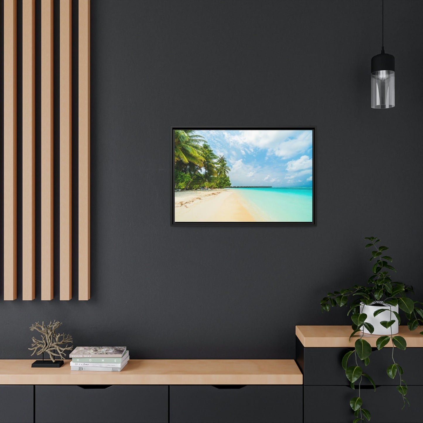 Tropical Paradise: Framed Canvas and Print on Canvas of Caribbean Wall Art