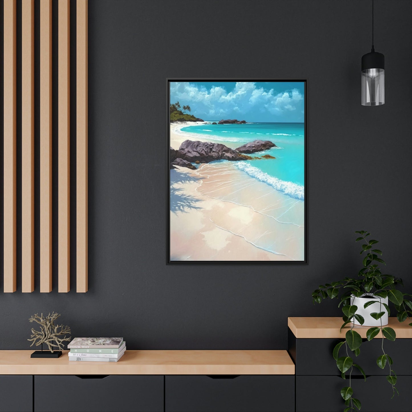 Blue Waters: Framed Canvas and Wall Art of Caribbean Beach Scenery