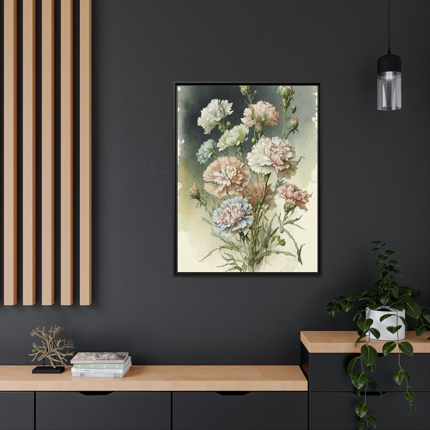 Floral Delight: Natural Canvas and Art Prints of Carnations for Home Decor