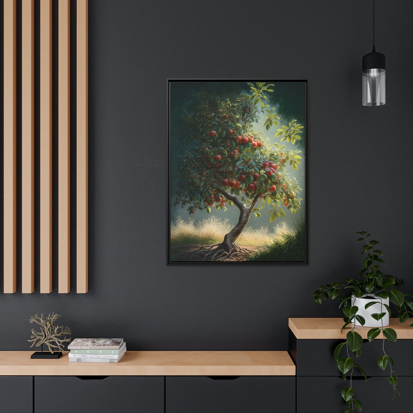 Apple Trees in the Meadow: Canvas Wall Art Print on Canvas of Rural Scenery