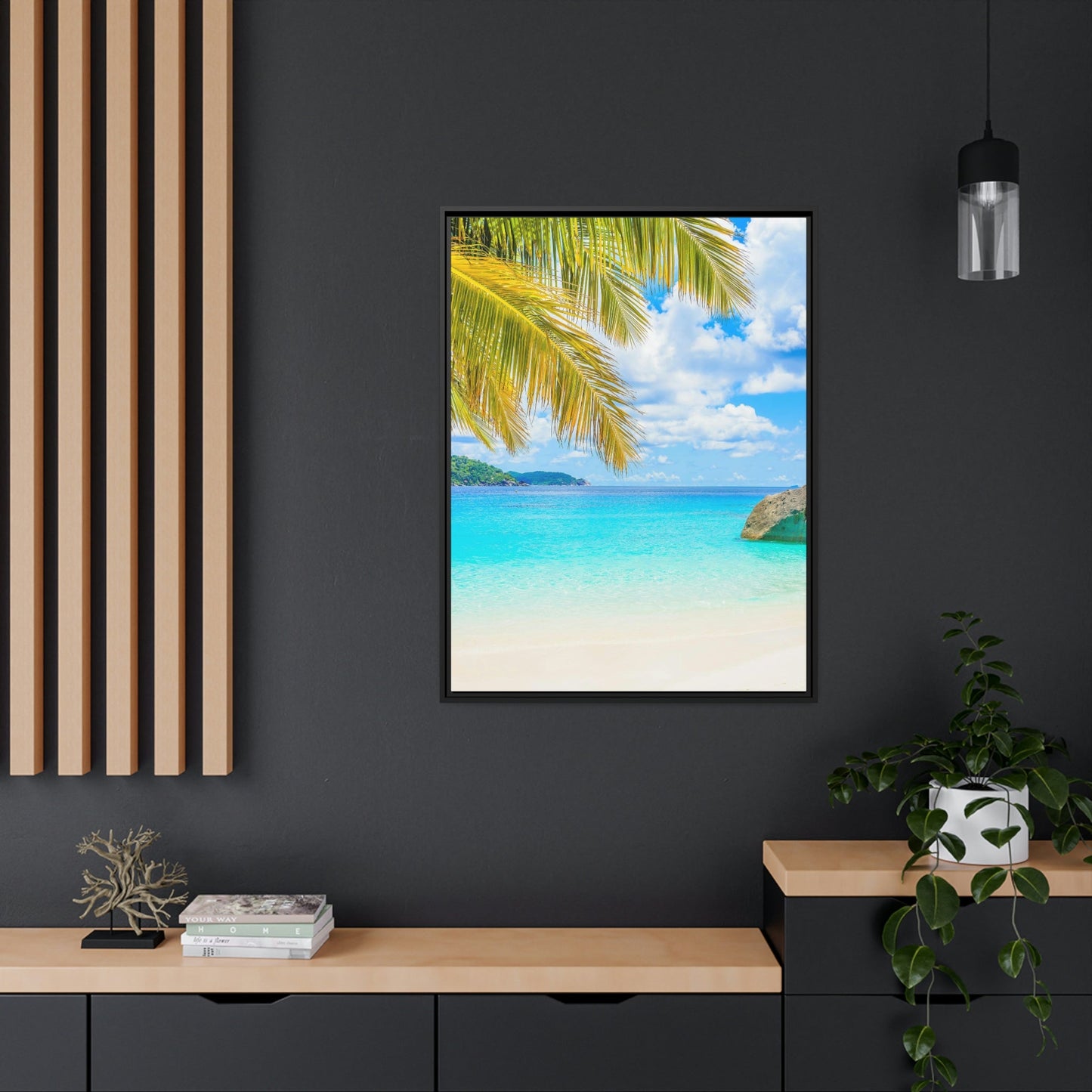 Seaside Splendor: Canvas Art of a Tranquil Island Beach Destination
