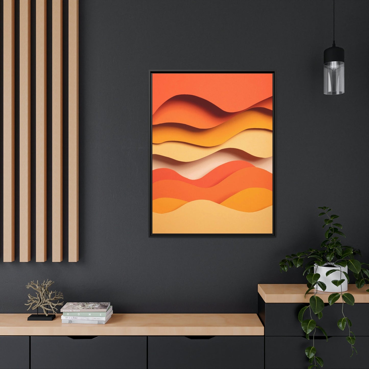 Radiant Rays: Colorful Orange Canvas for Your Living Space