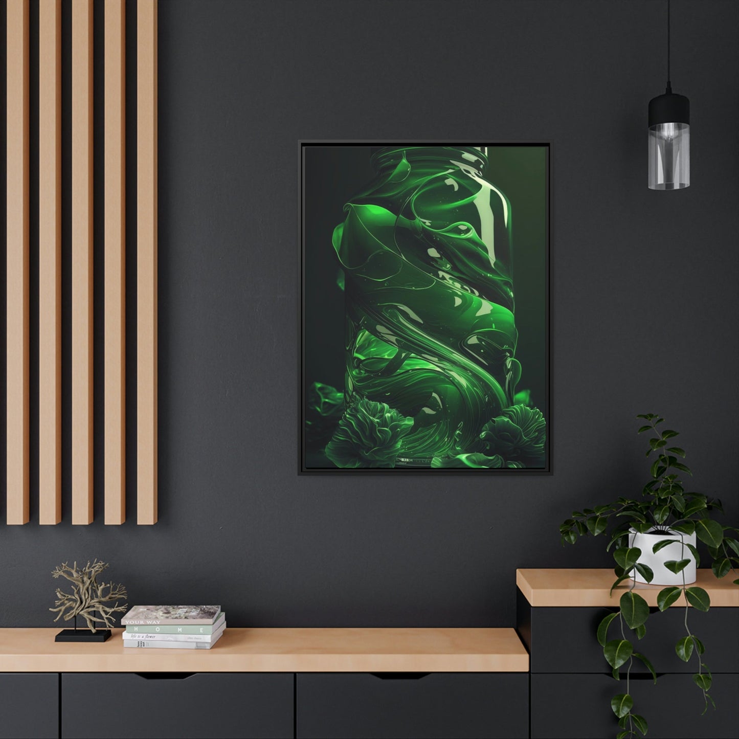 Shades of Green: Abstract Canvas Painting for Modern Interiors