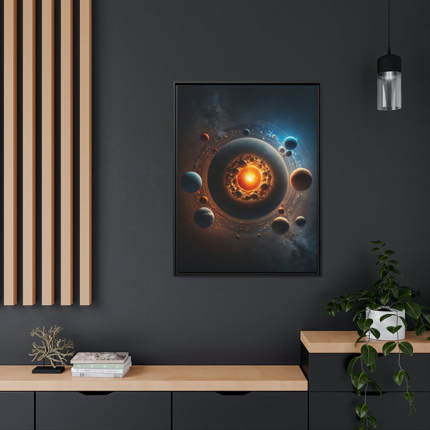 Planetary Alignment: Print on Canvas of Planets in Perfect Formation on a Framed Canvas