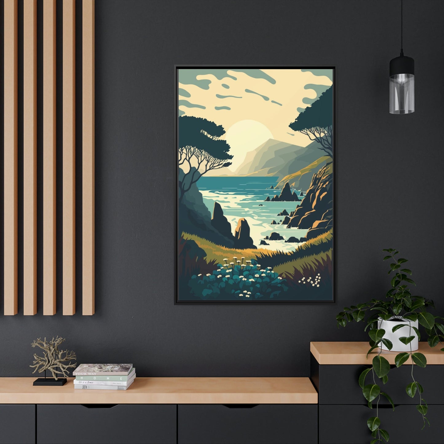 The Majesty of Lakes: Poster of a Majestic Lake on Framed Canvas