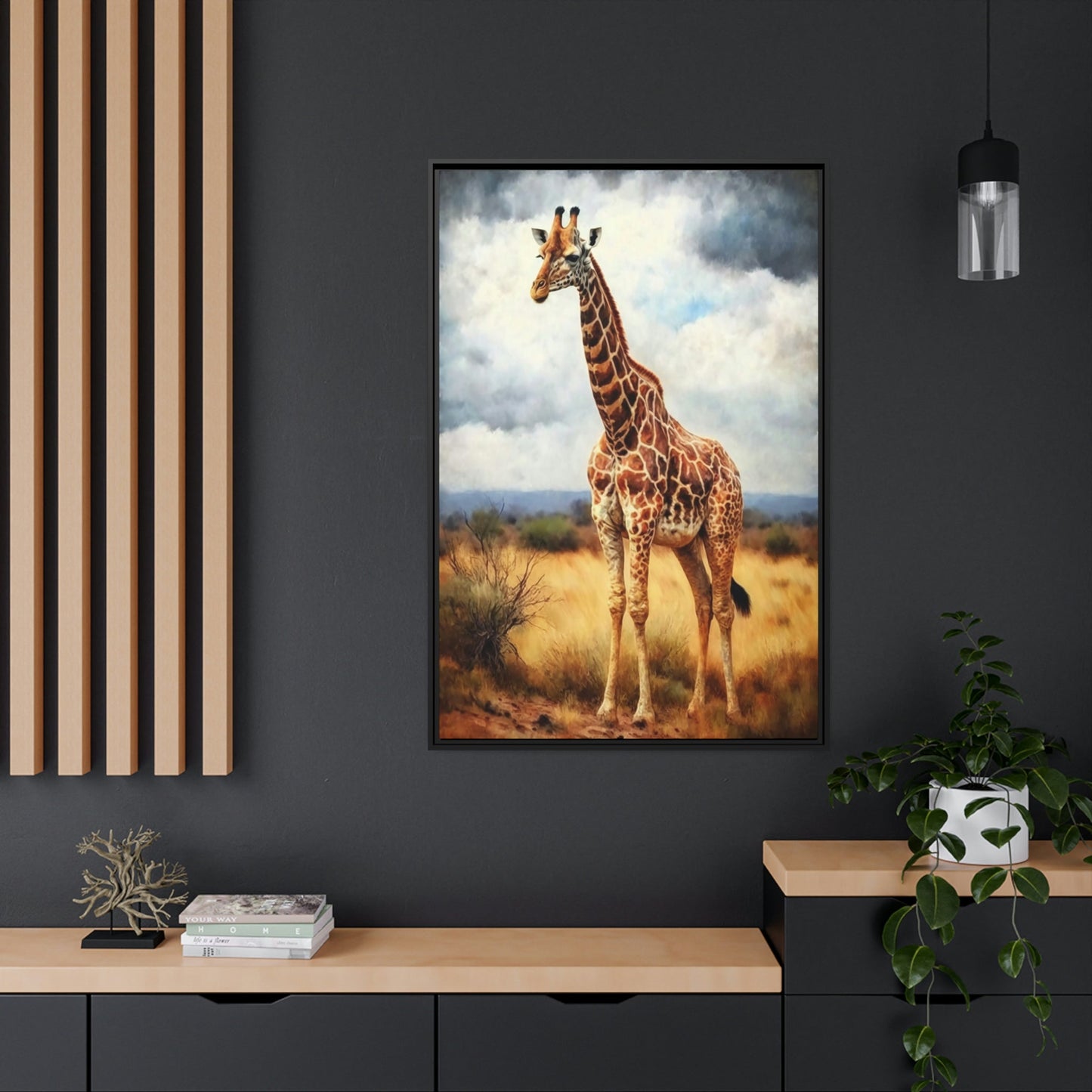 Giraffe Grace: Natural Canvas Print of Elegant Creatures