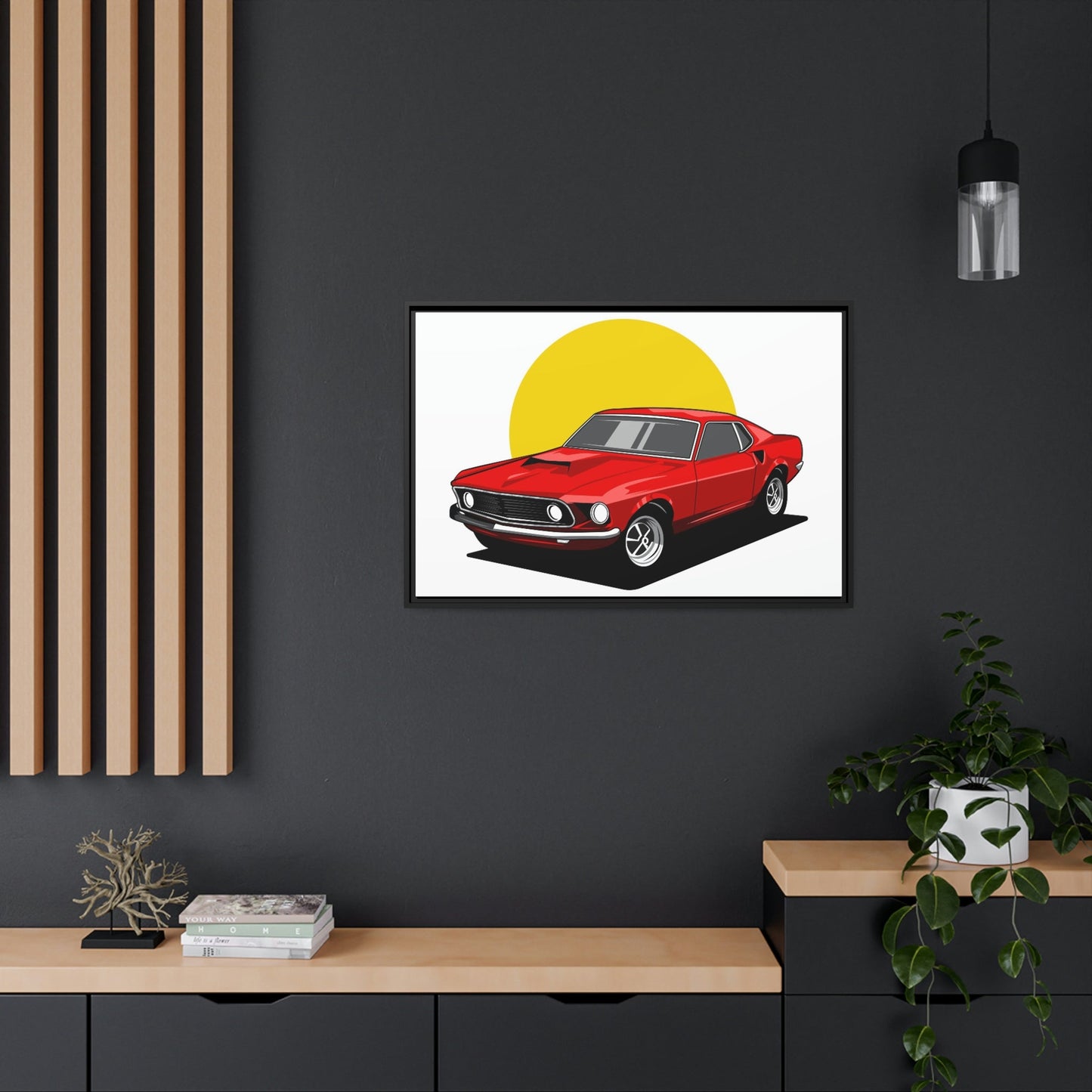 Graceful Power: Mustang Wall Art on Natural Canvas and Poster