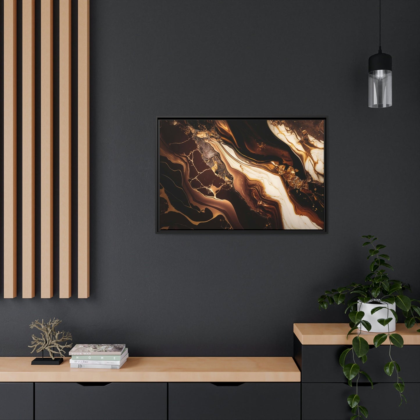 Shimmering Masterpiece: Gold Abstract Wall Art on Canvas & Poster