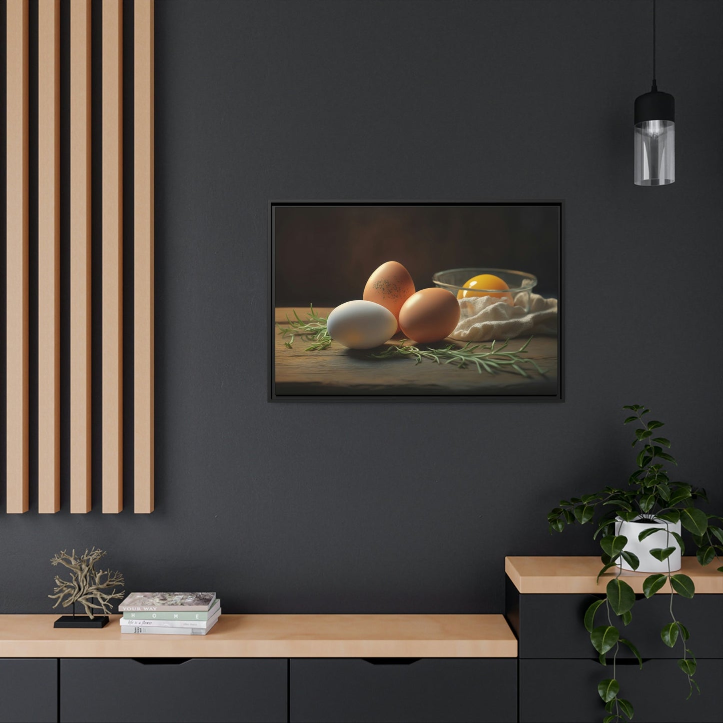 Eggstract Shapes: A Contemporary Painting of Geometric Forms Featuring Eggs