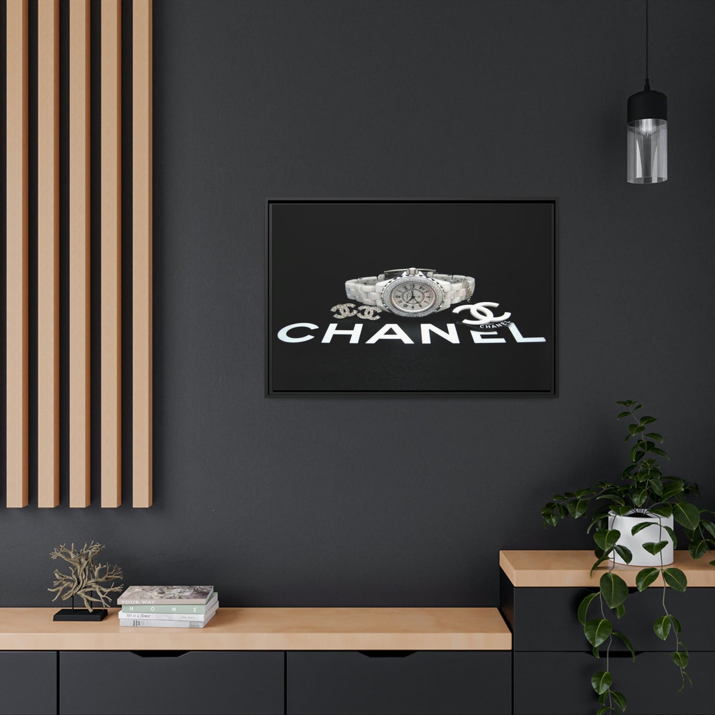 Classy and Chic: Chanel-Inspired Wall Art on Natural Canvas
