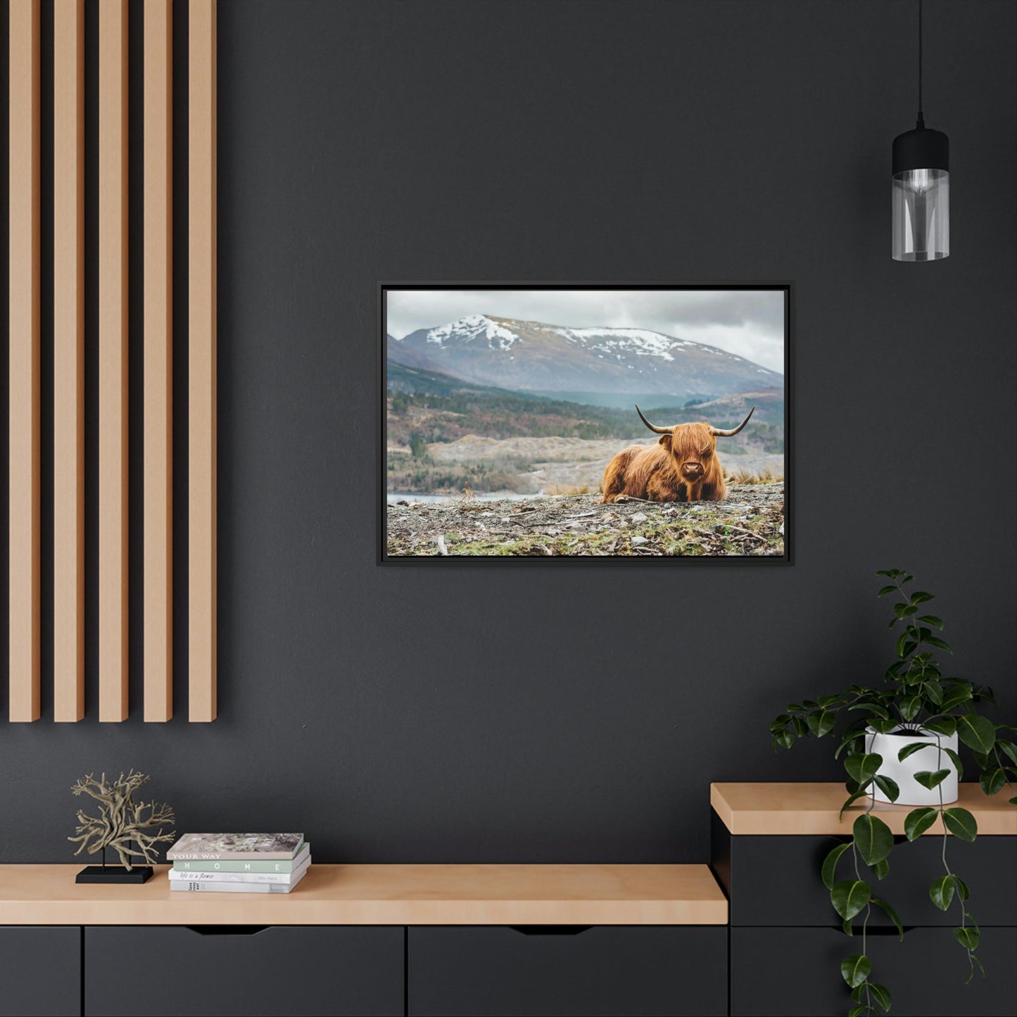 Highland Cow | Furry Cow in the Mountains | Art Canvas — Pixoram