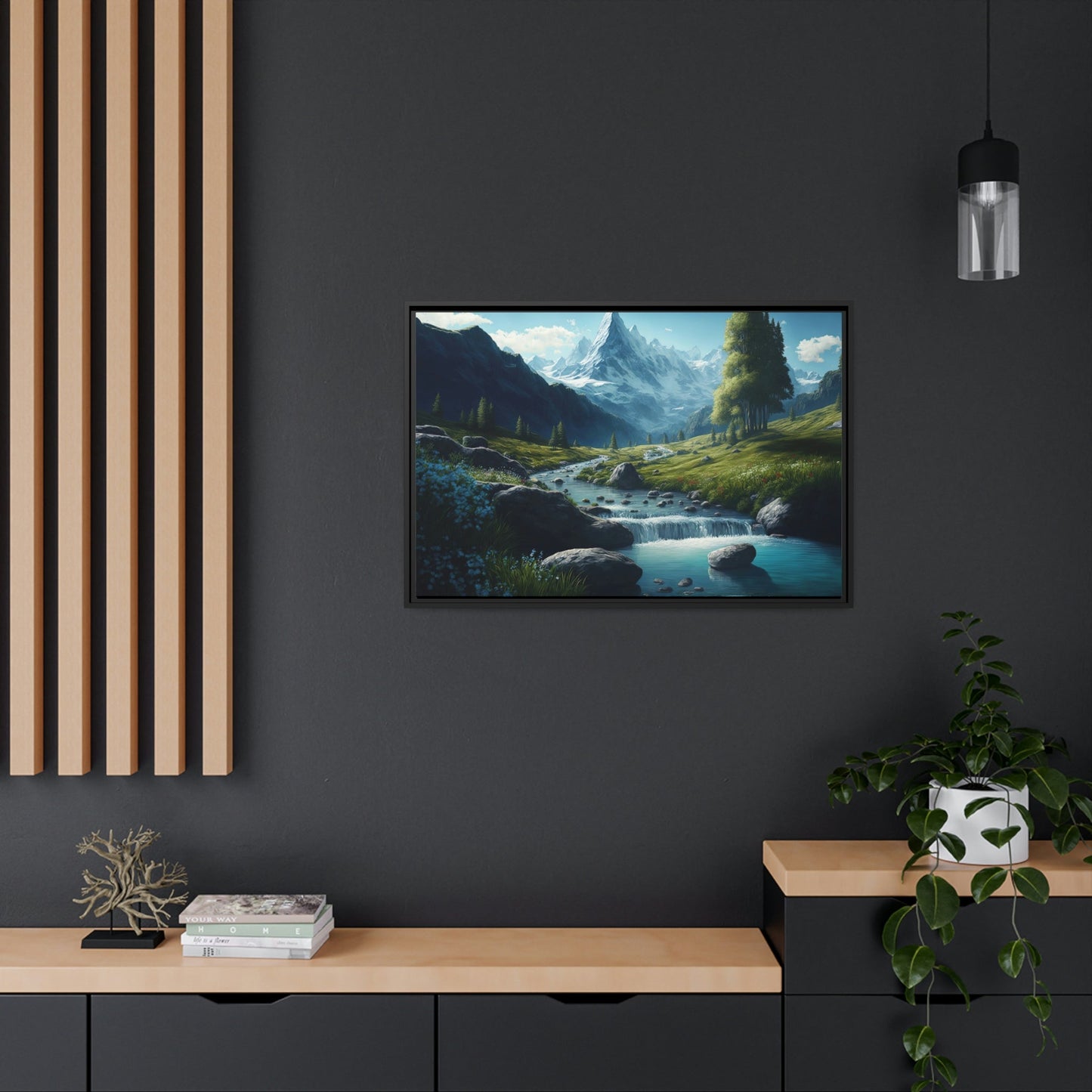 Nature's Watercolor: Framed Canvas and Poster Print of Lakes and Rivers