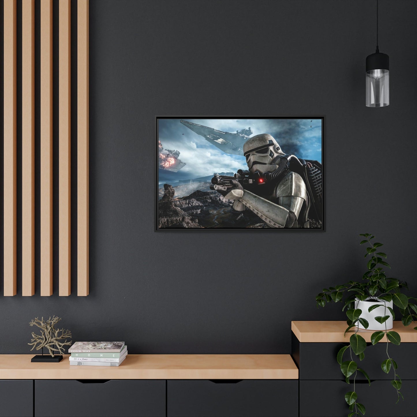 Journey through the Stars: Natural Canvas Print of Star Wars Adventure