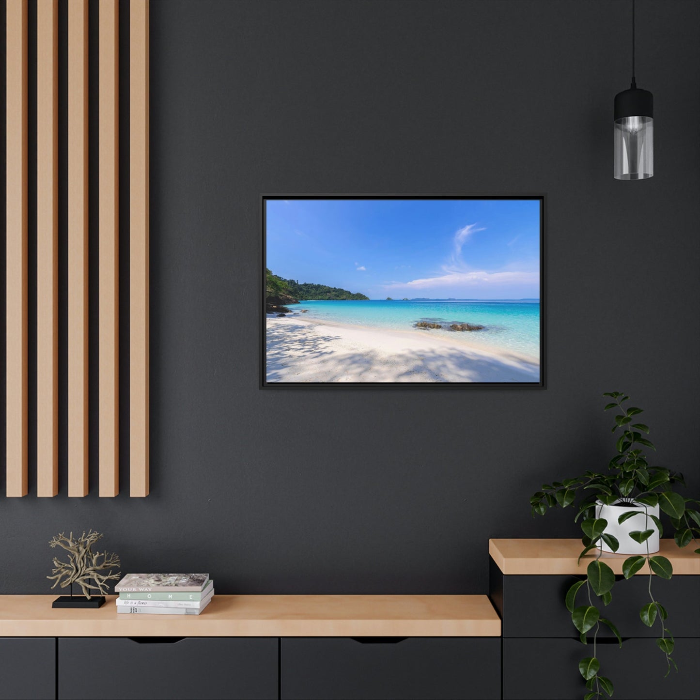 Paradise Found: Framed Poster of a Stunning Beach Scene on a Tropical Island