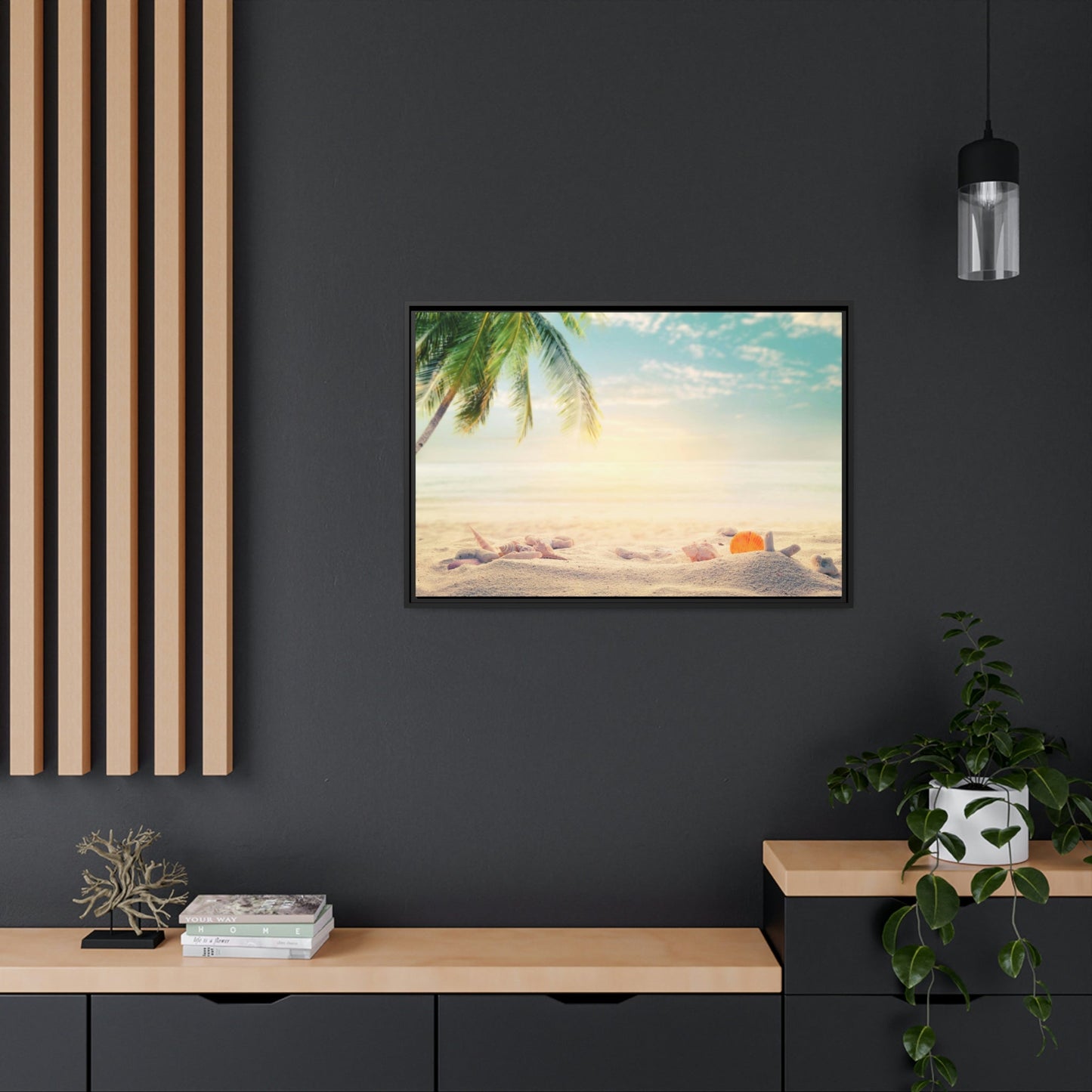 Seascape Tranquility: Coastal Framed Poster & Canvas of a Calm Beach View