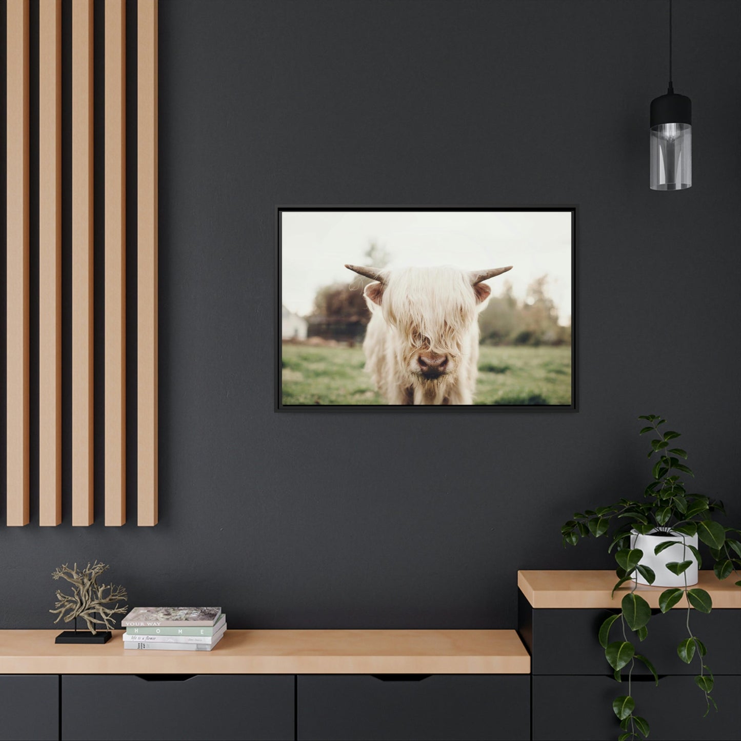 Highland Cow | Milky Color of Cow | Art Canvas — Pixoram