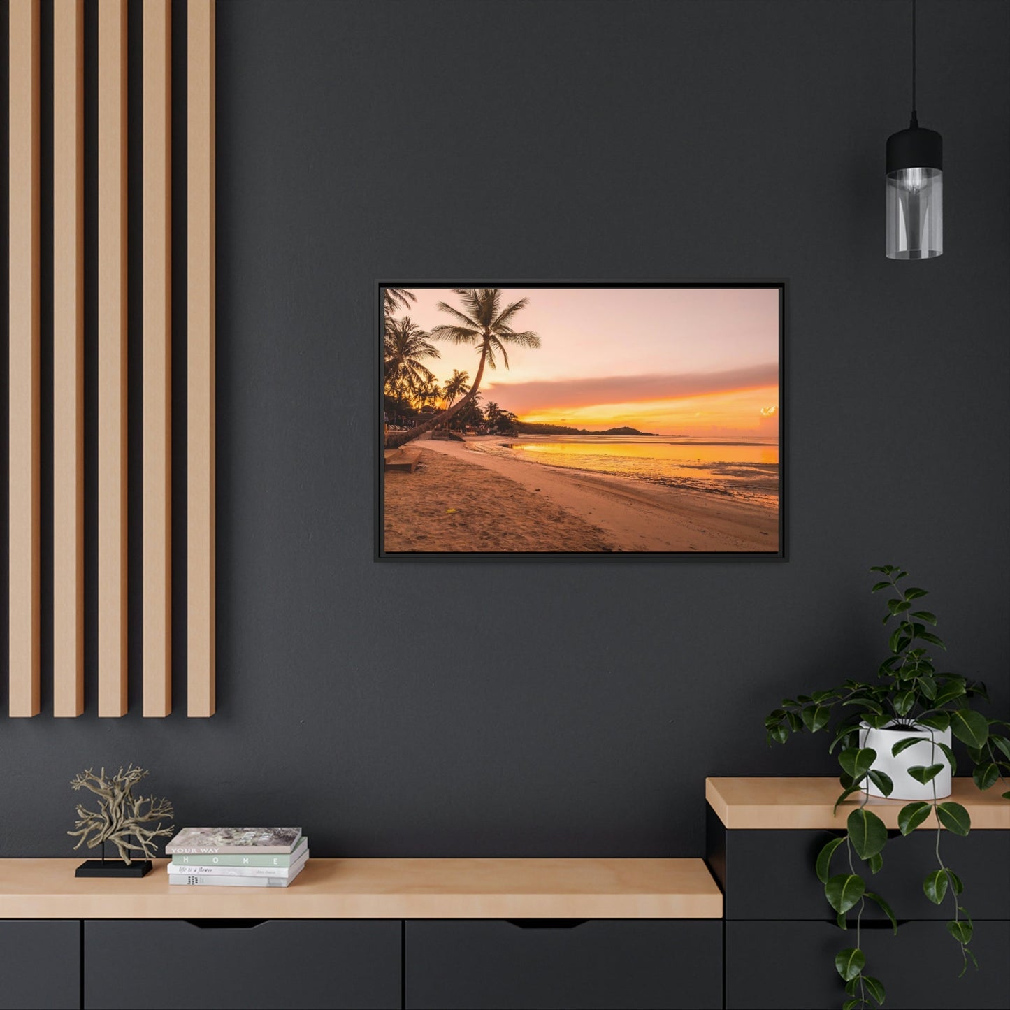 Seaside Sunset: Canvas Print of a Breathtaking Beach Sunset on an Island