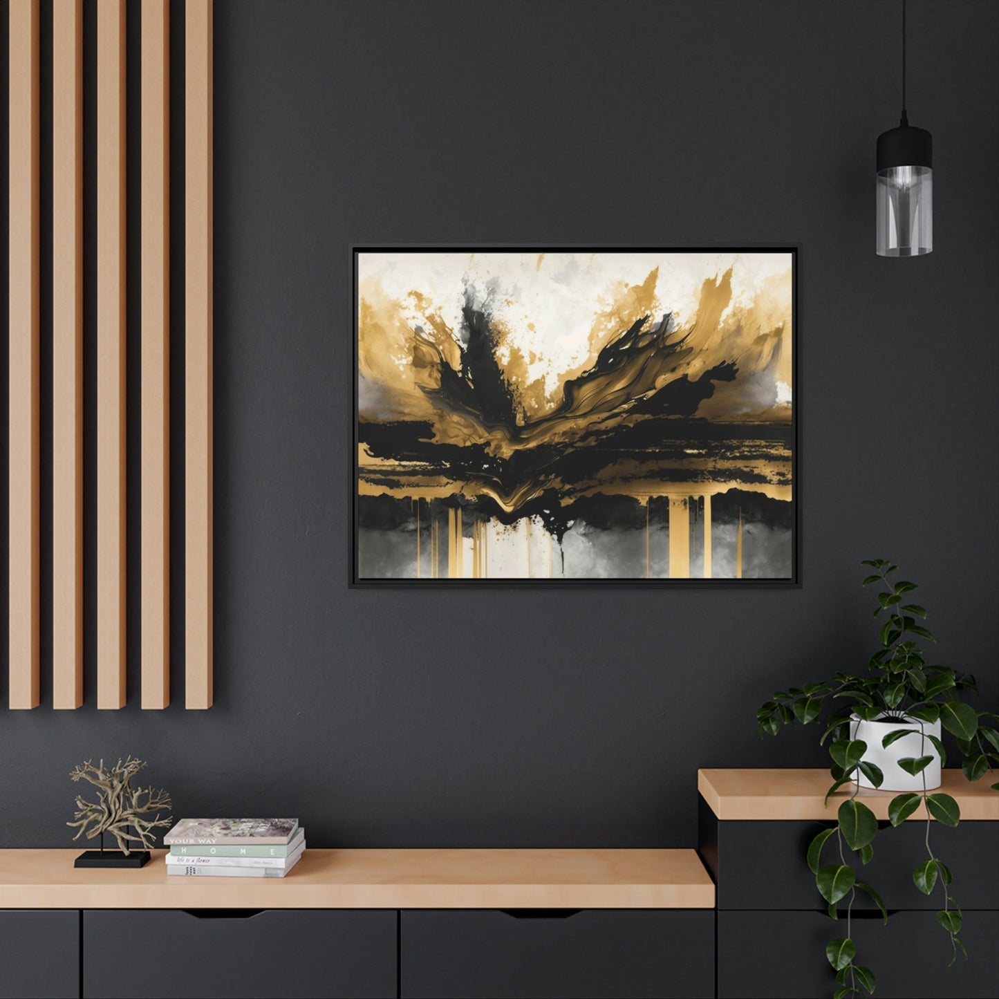 Gold Rush: Wall Art of a Bold and Shimmering Abstract Painting on Canvas