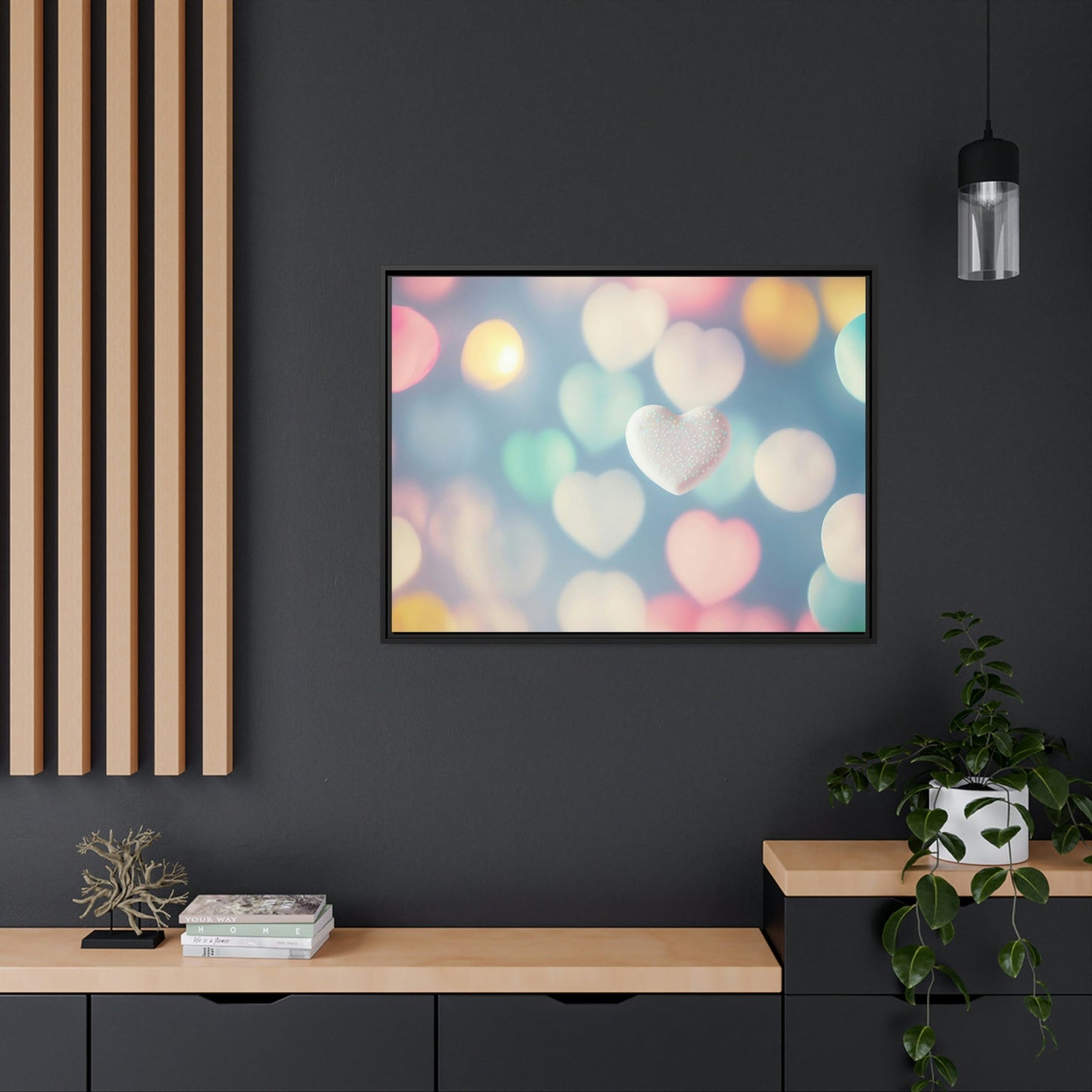 Love in Color: Canvas Print of a Vibrant Hearts on Framed Canvas