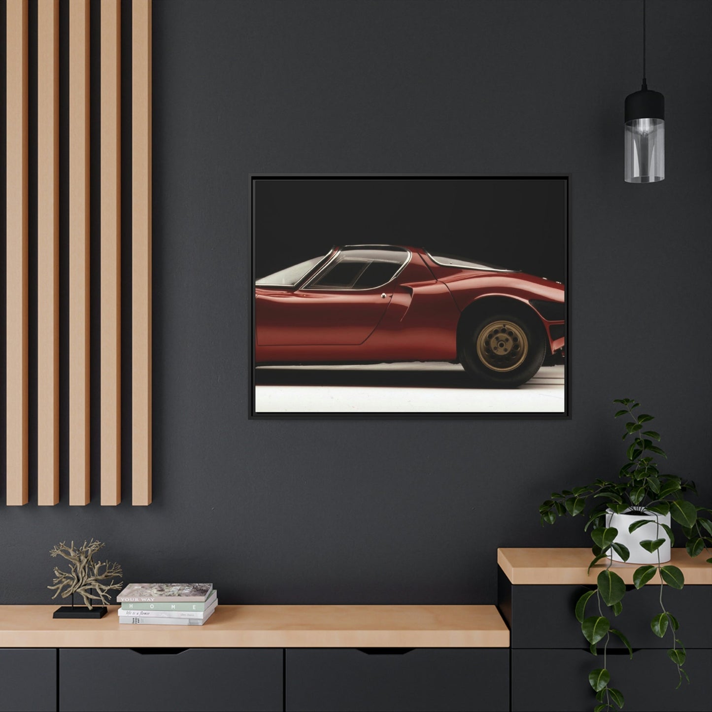 Vintage Beauty: A Framed Canvas of an Alfa Romeo Classic Car