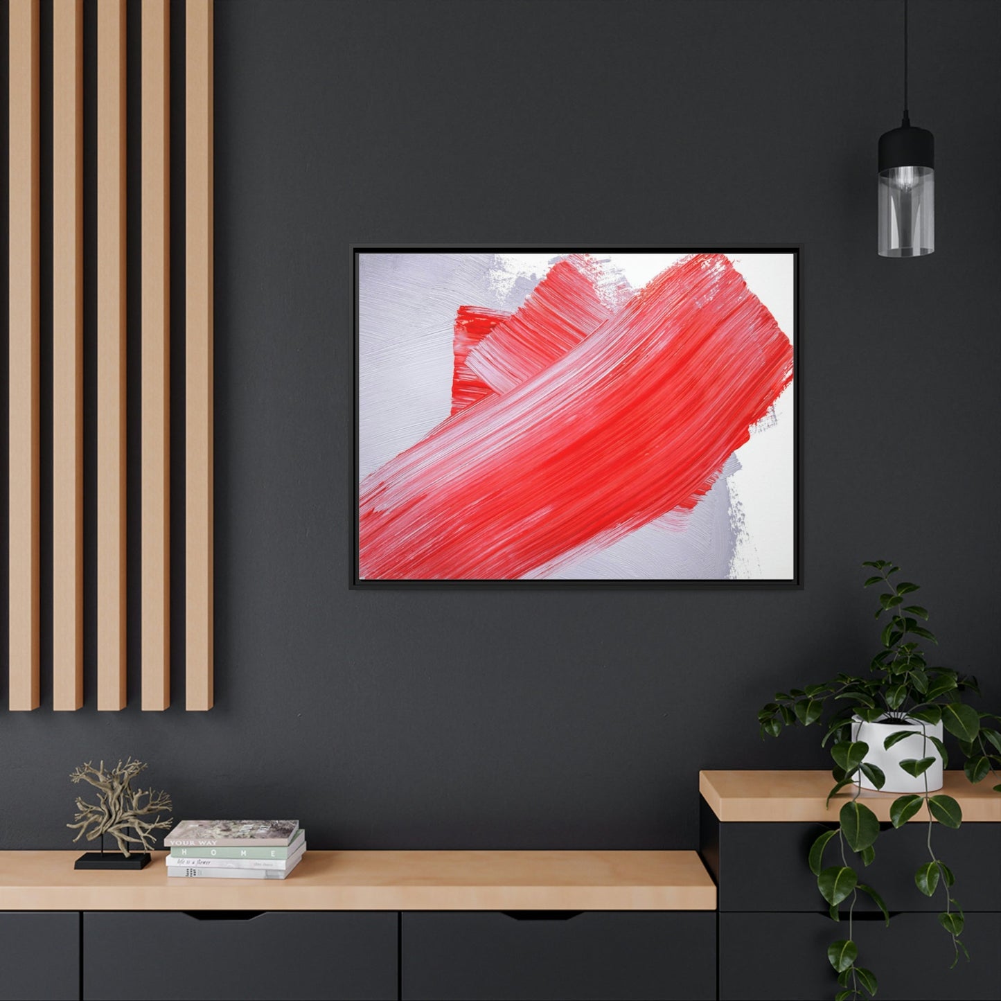 Red Abstract Delight: Natural Canvas and Framed Poster for Your Wall Art