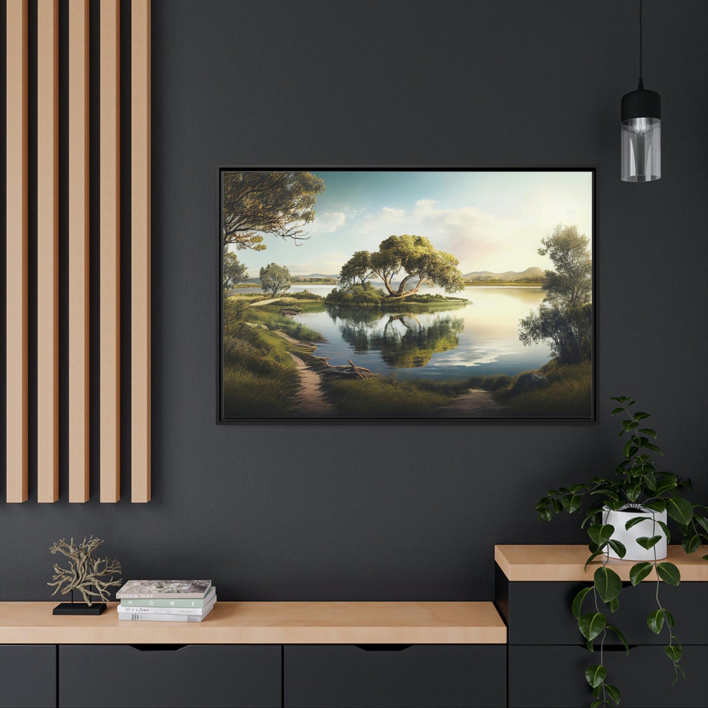 Lakeside Beauty: Print on Canvas of a Gorgeous Lake View