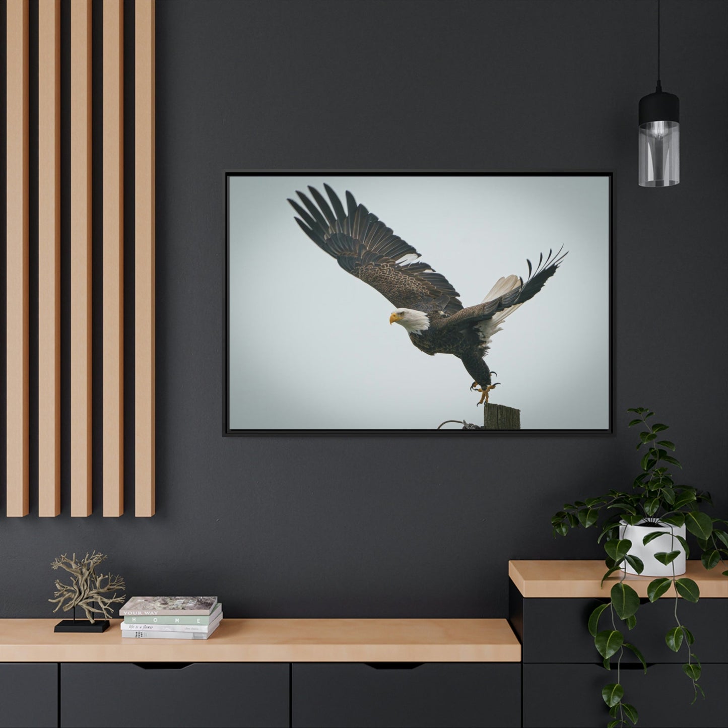 Eagle's Wings Unbound: Framed Canvas Embracing the Spirit of Freedom