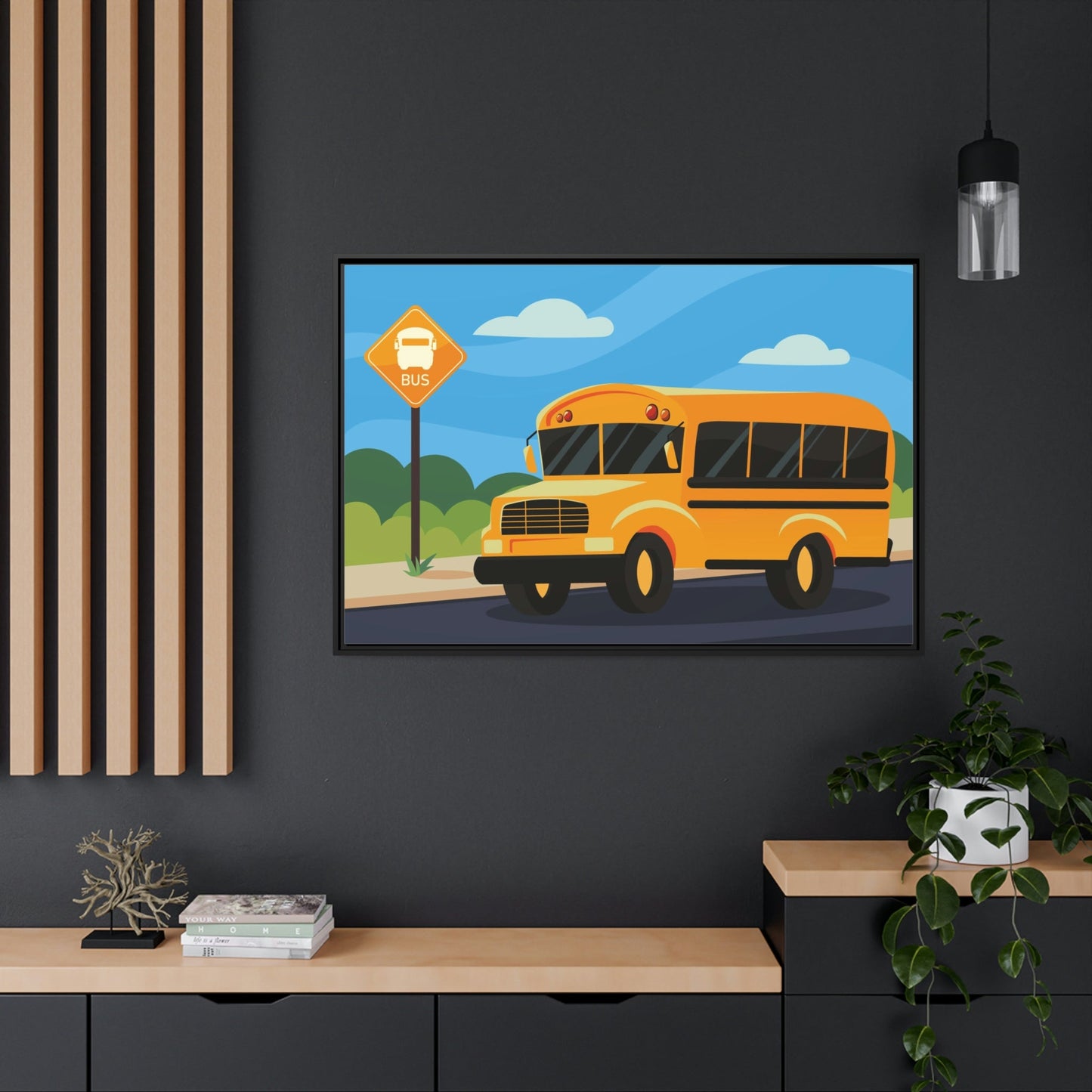 Cityscape Symphony: Harmonizing Bus and Canvas & Poster Wall Art