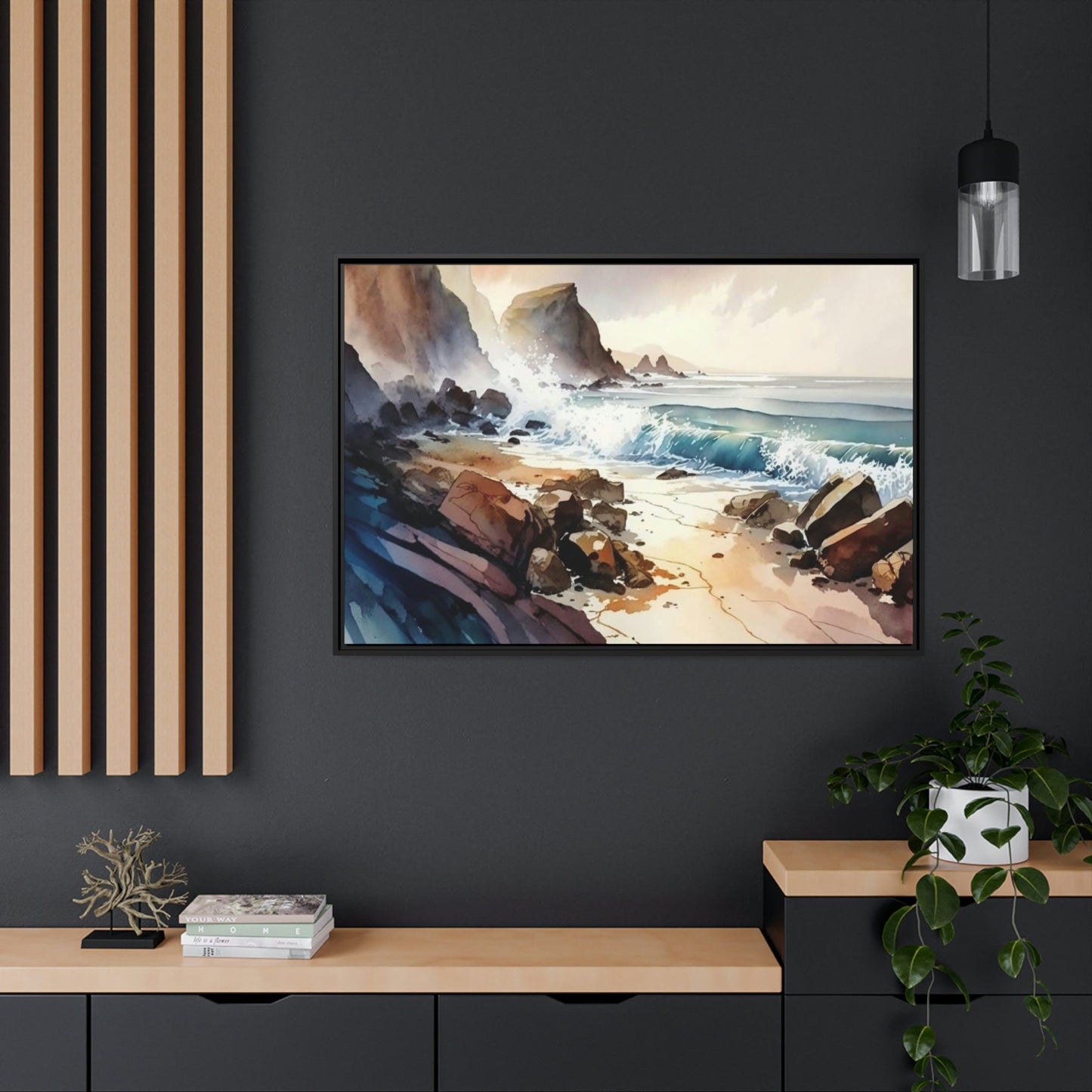 Coastal Serenity: Canvas & Poster Artwork of a Peaceful Beach Scene