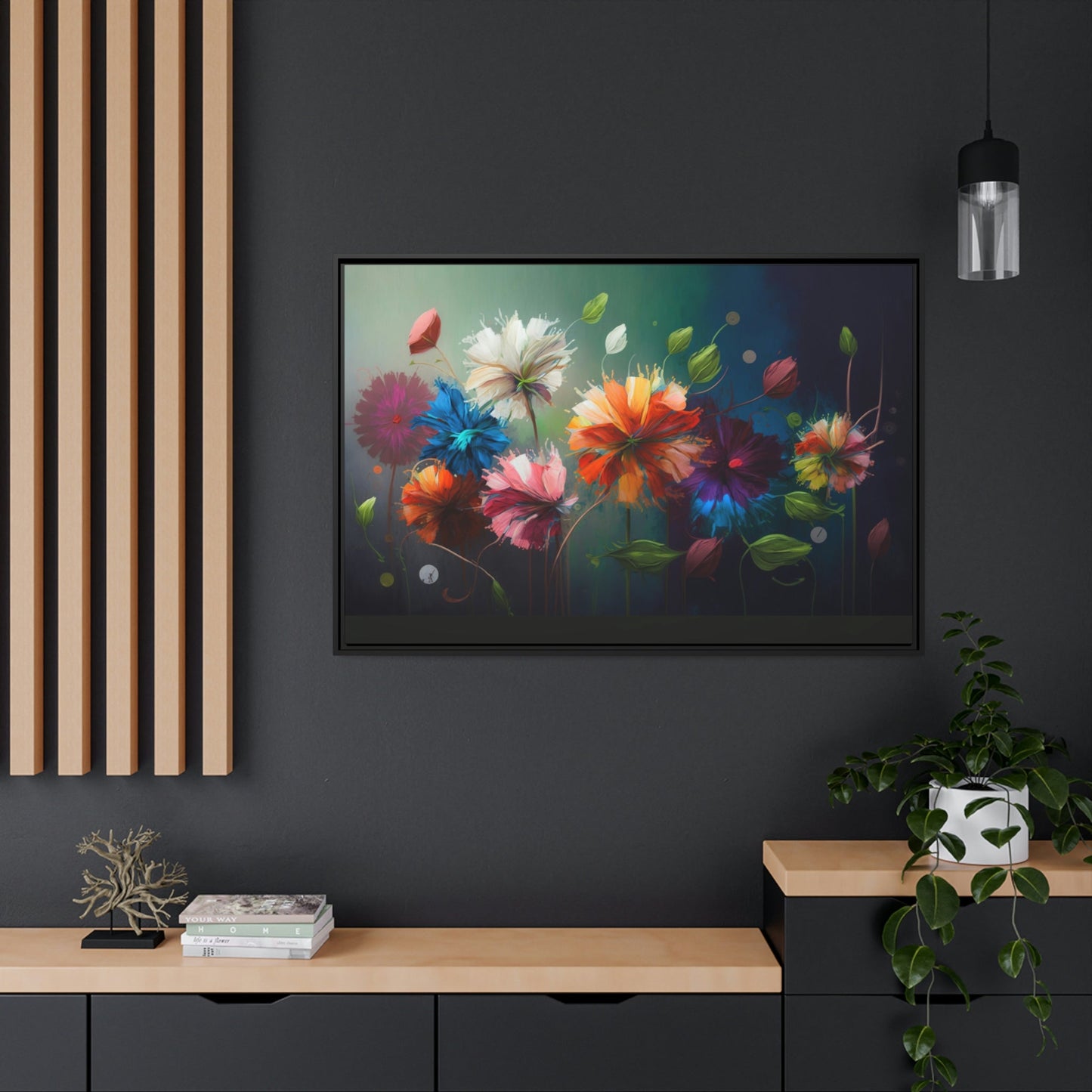 Framed Poster & Canvas of Abstract Floral: A Garden of Emotions