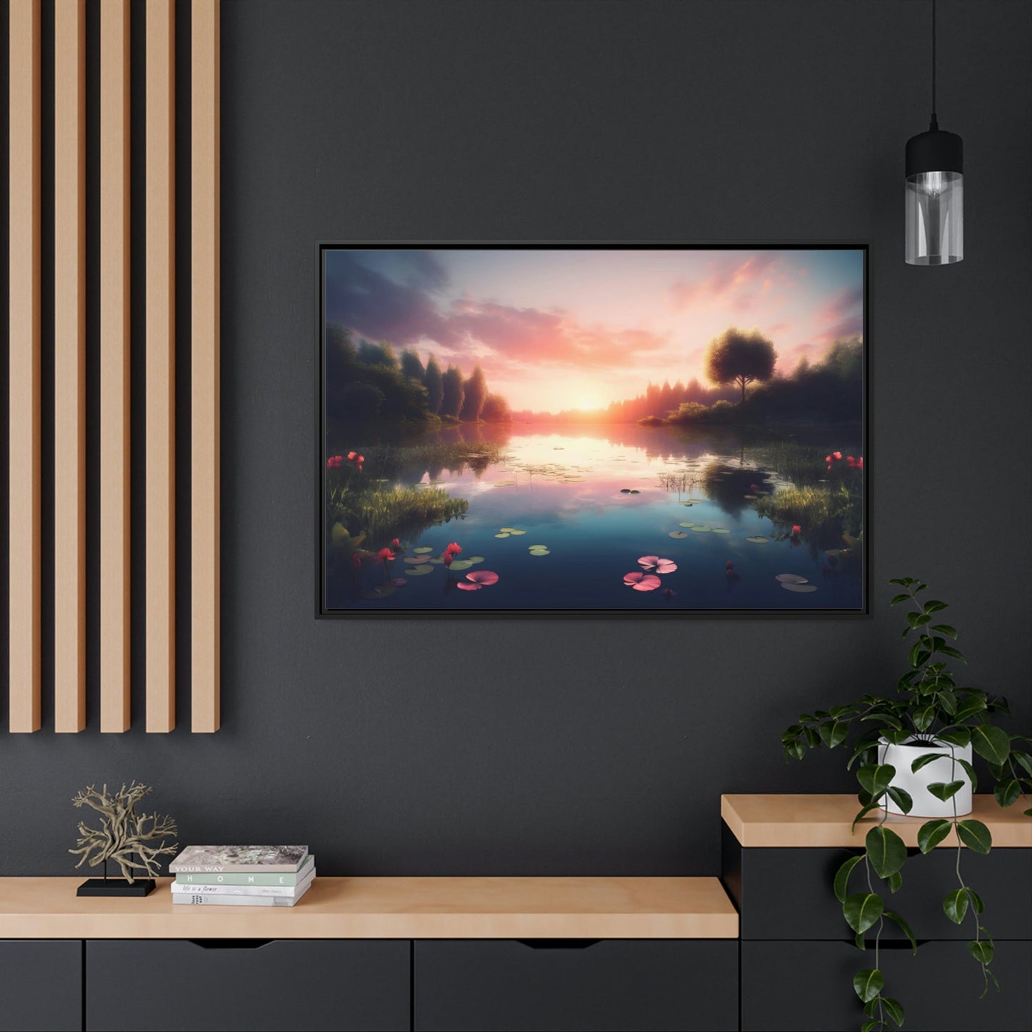 The Charm of Lakes: Wall Art of a Charming Lake View on Natural Canvas & Poster