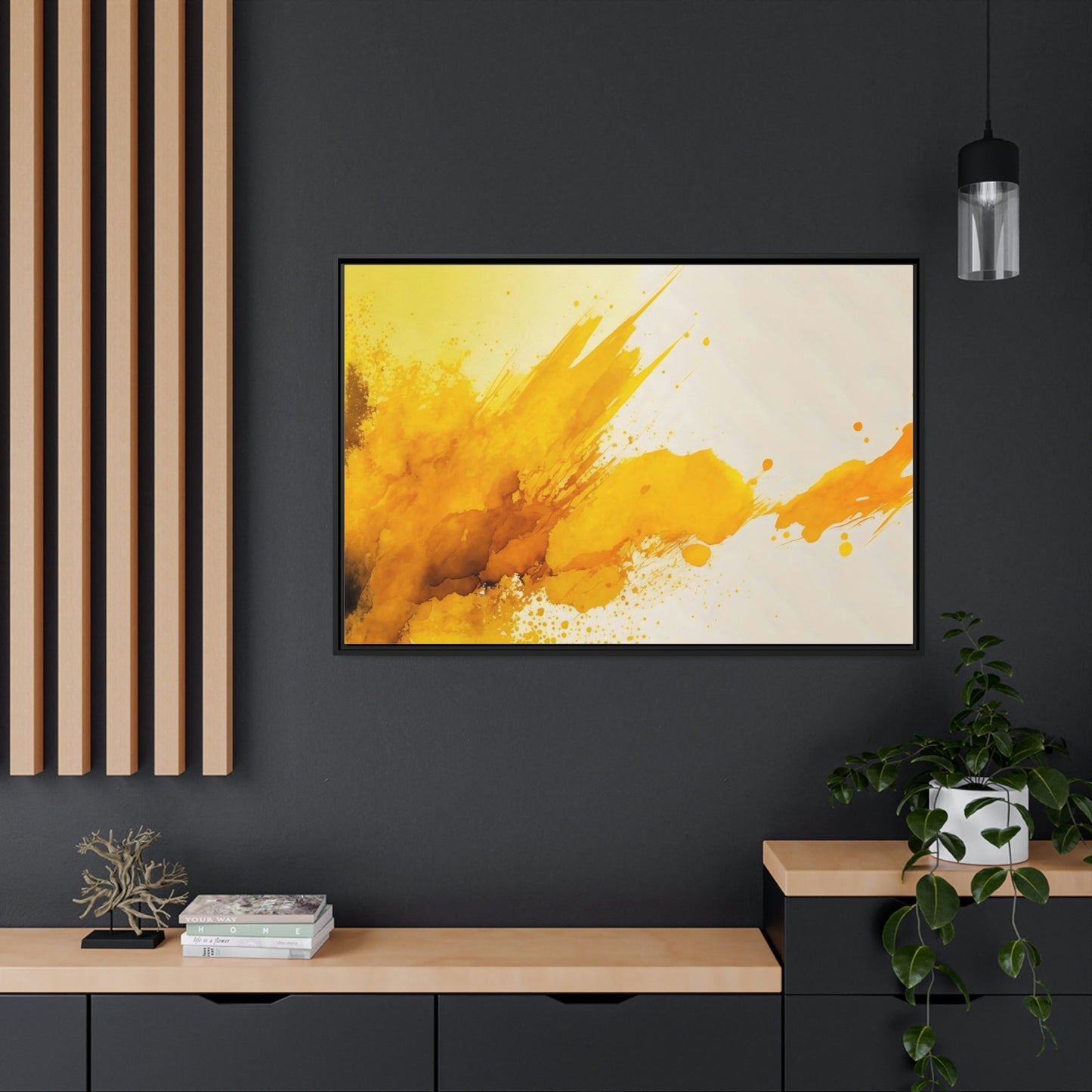 Abstract Sunshine: Bold and Cheerful Framed Poster and Canvas Print Art Featuring a Yellow Abstract Design