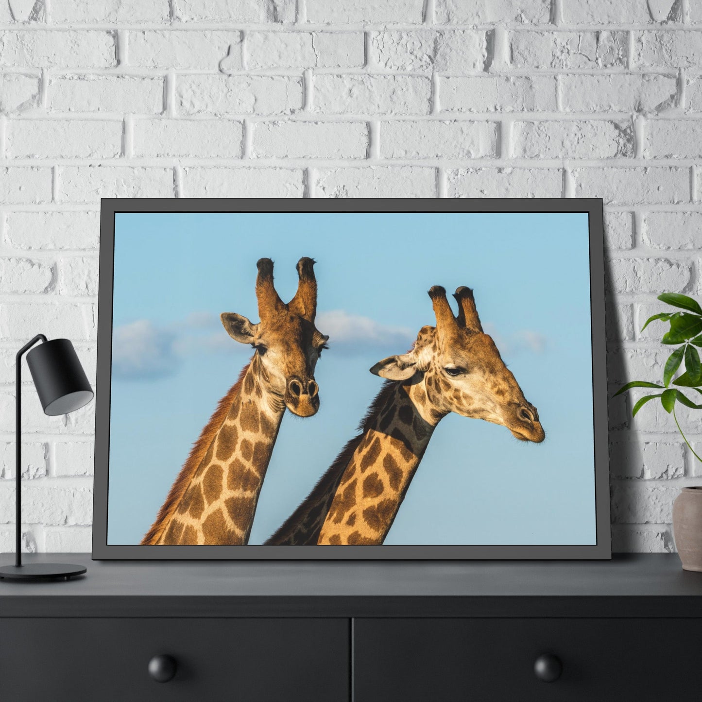 African Adventure: Canvas Wall Art of Giraffes Roaming the Plains