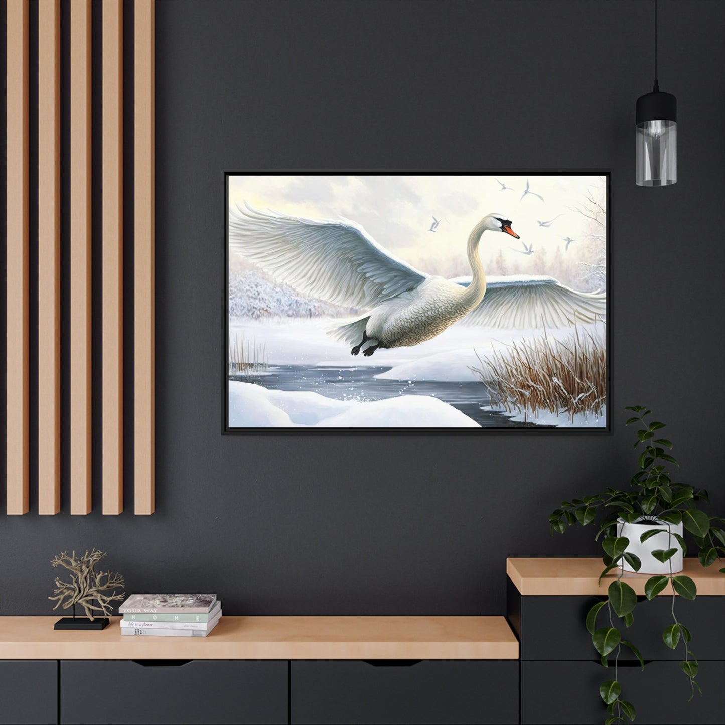 The Art of Nature: Natural Canvas Print of Swans in Their Natural Habitat