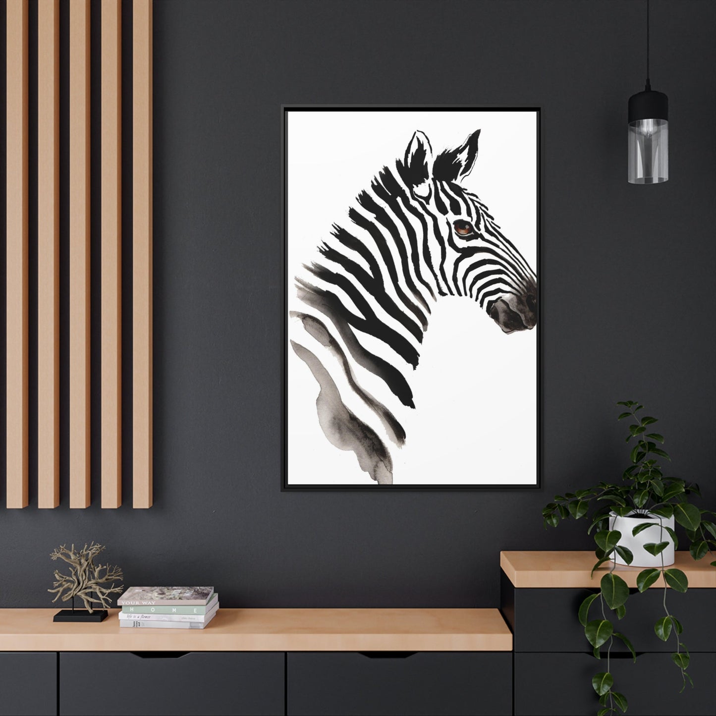 African Beauty: Framed Canvas Print of a Stunning Zebra