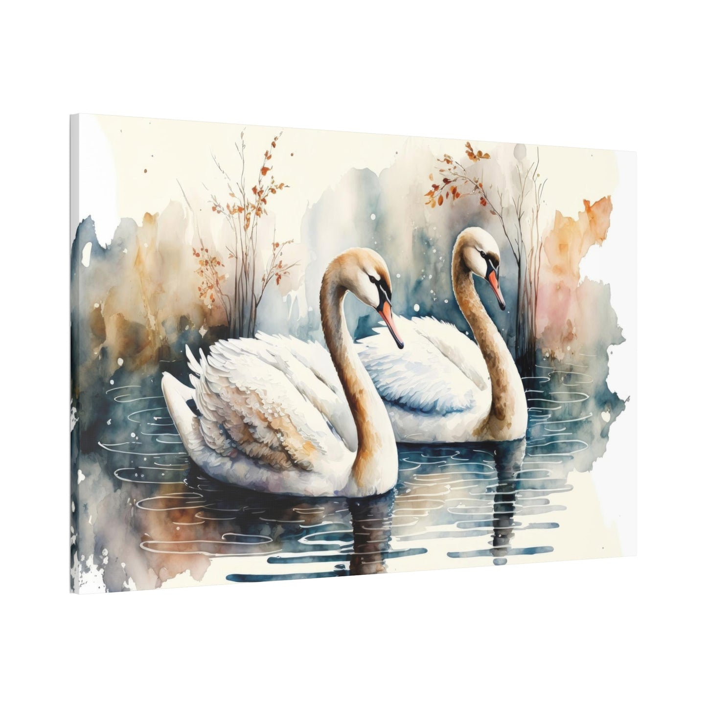 Gentle Giants: Framed Poster and Print on Canvas Featuring Majestic Swans