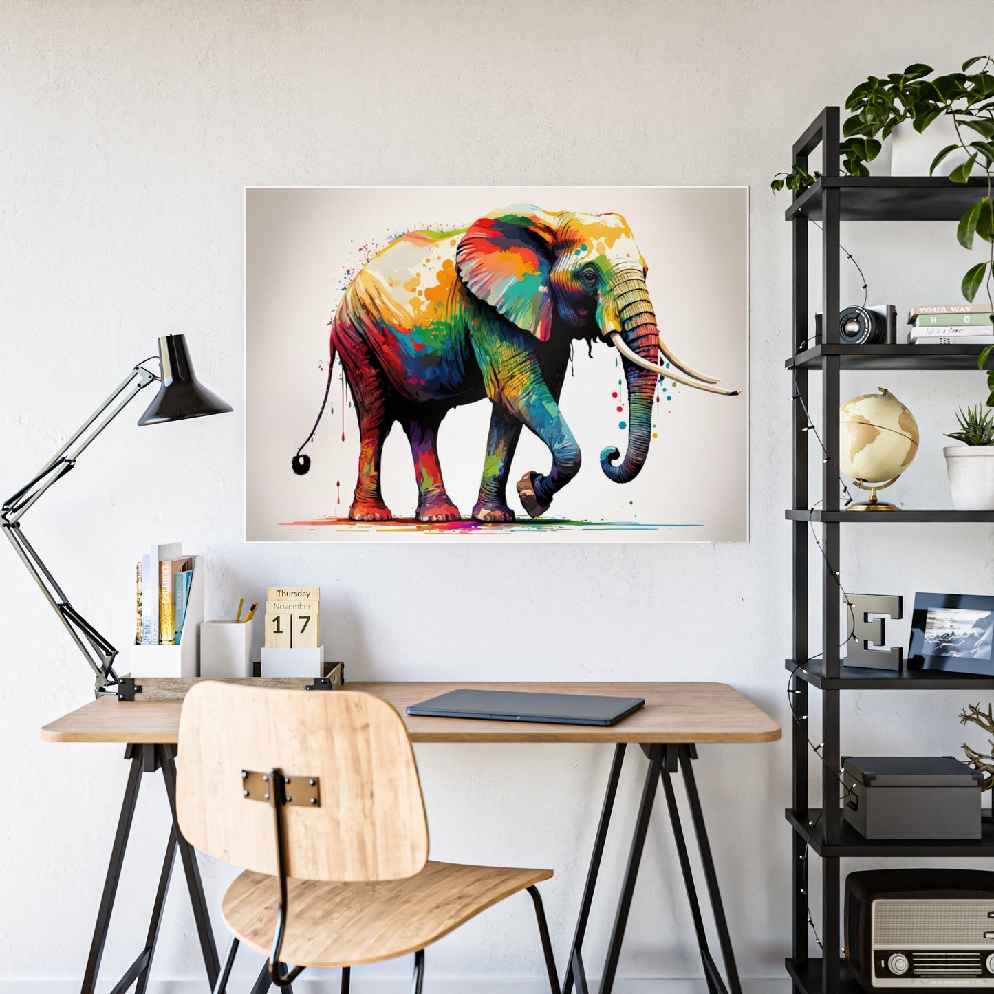 Wilderness Wonder: Artistic Elephant Print on Canvas & Poster