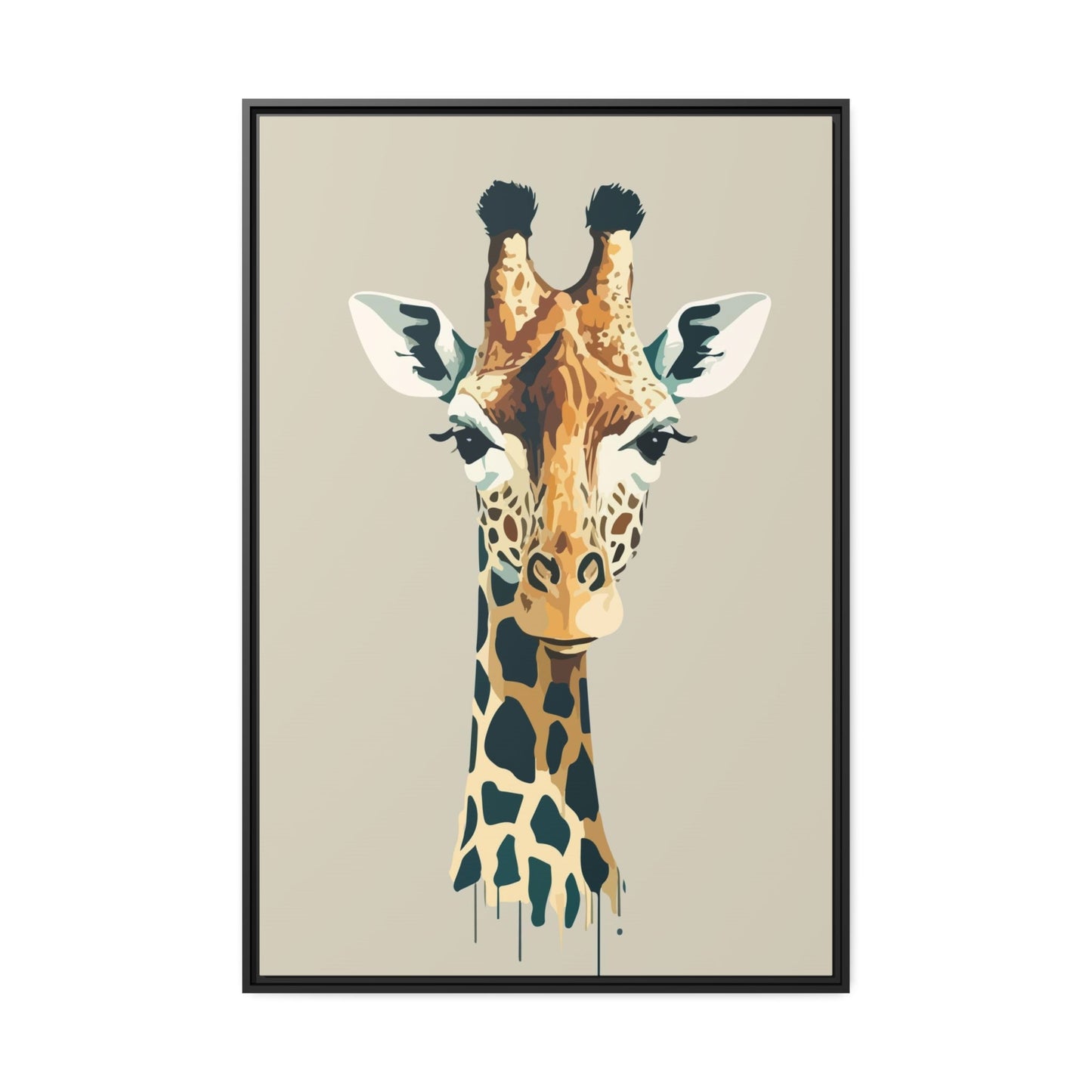 Graceful Giraffe: A Beautifully Rendered Artwork on Canvas & Poster