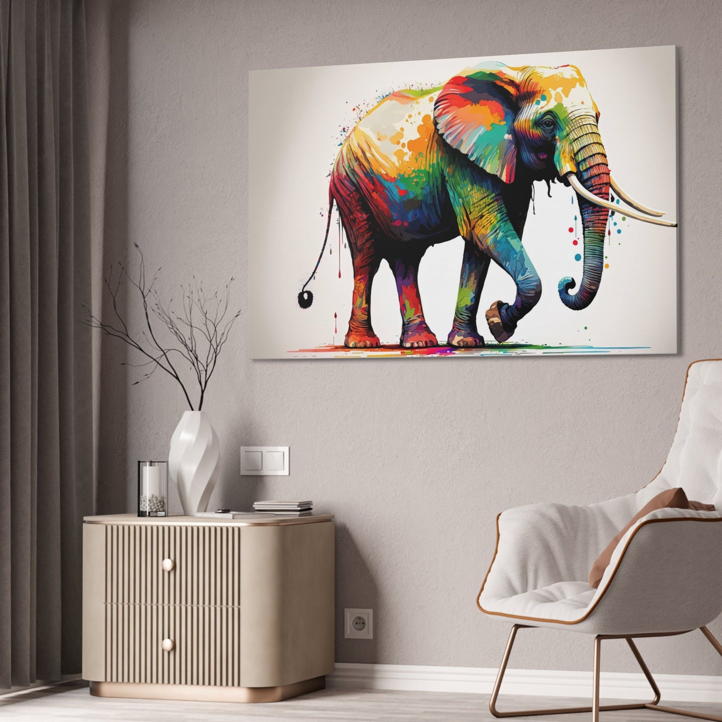 Wilderness Wonder: Artistic Elephant Print on Canvas & Poster