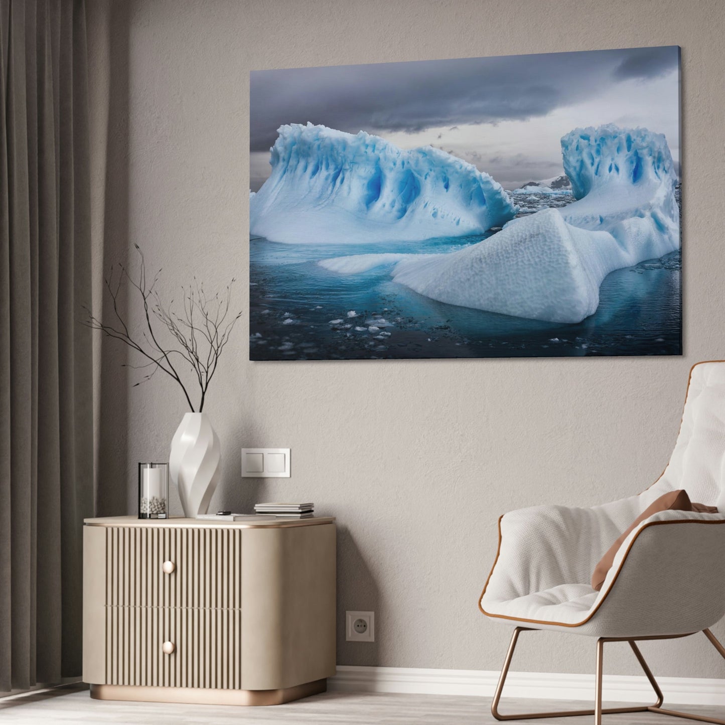 Glacial Grandeur: Natural Canvas Wall Art and Poster