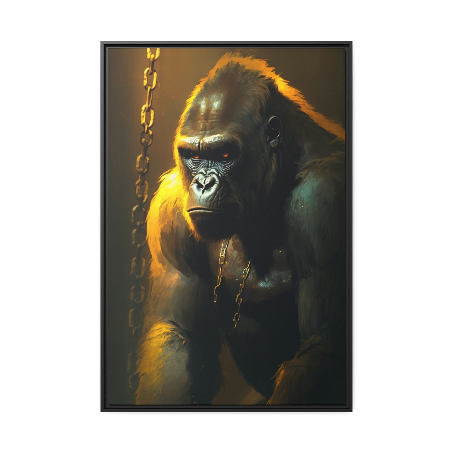 Jungle Majesty: Gorilla Canvas Artwork in Natural Habitat