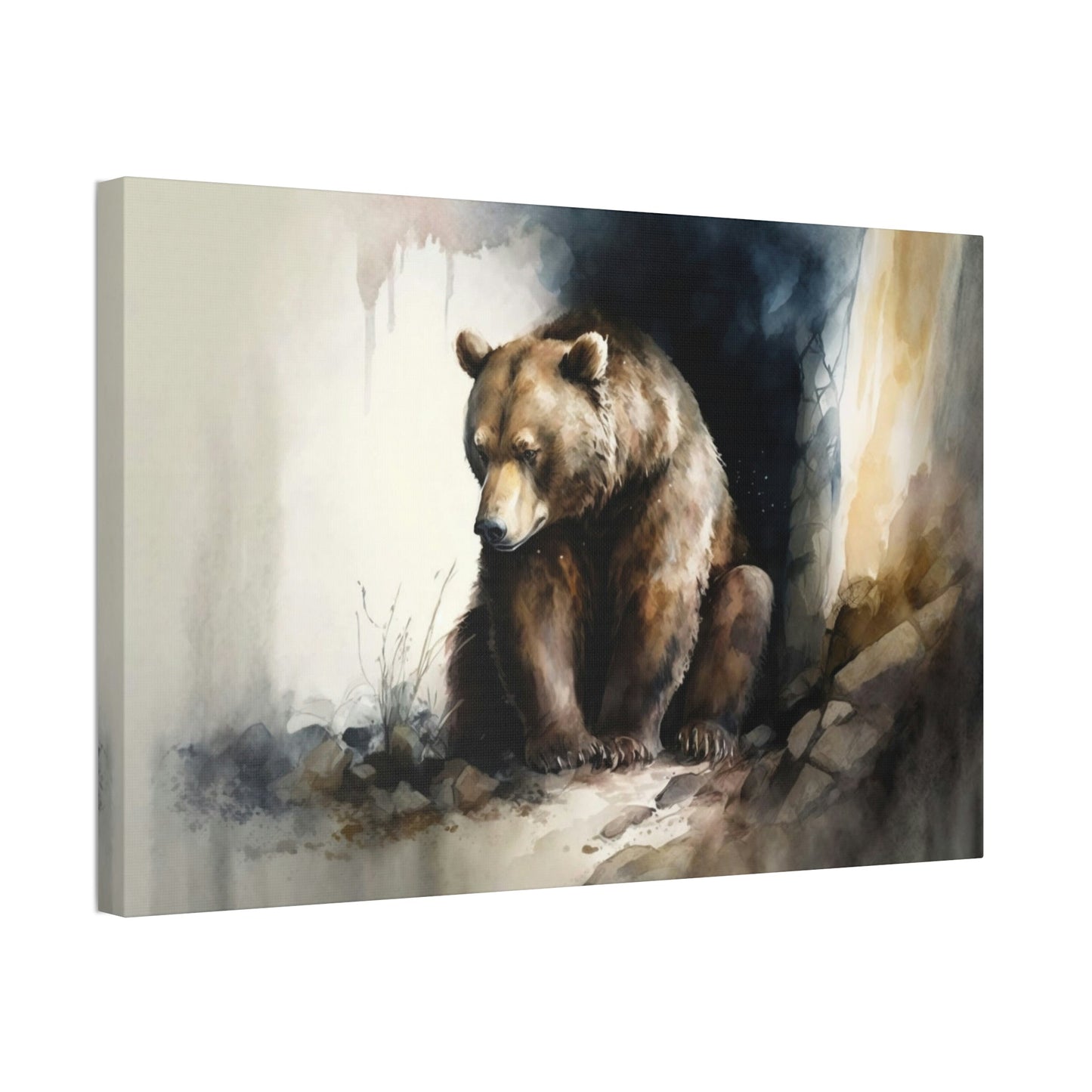 The Watchful Eye: Natural Canvas & Poster Print of a Grizzly Bear in the Wild