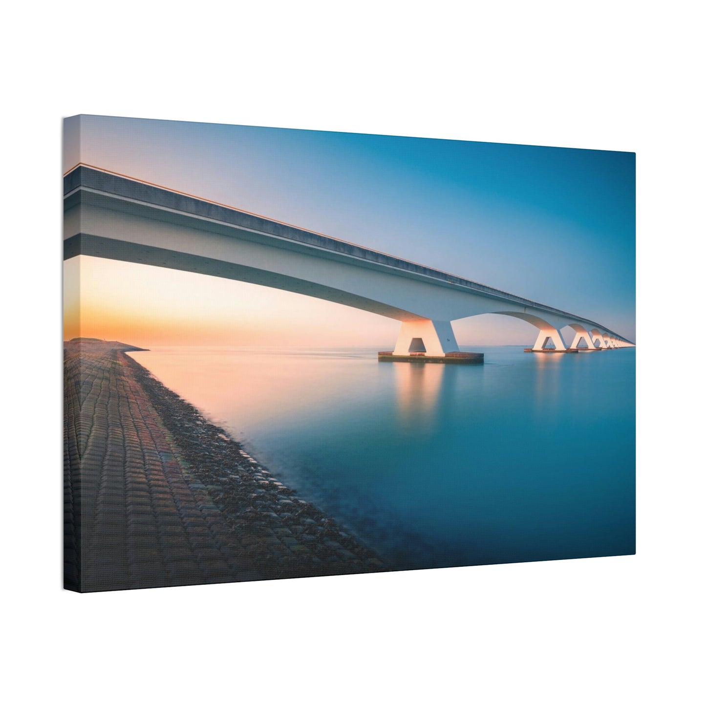 Golden Hour on the Bridge: Wall Art and Print on Canvas