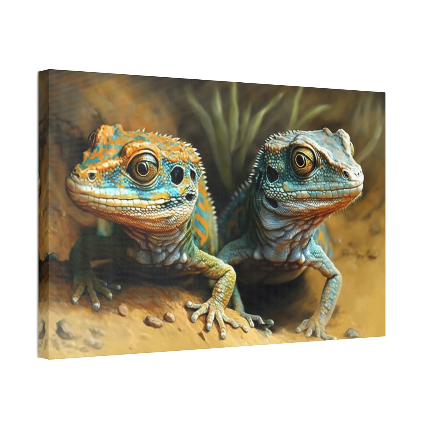Lizard Kingdom: Canvas Print of Lizards in their Natural Habitat