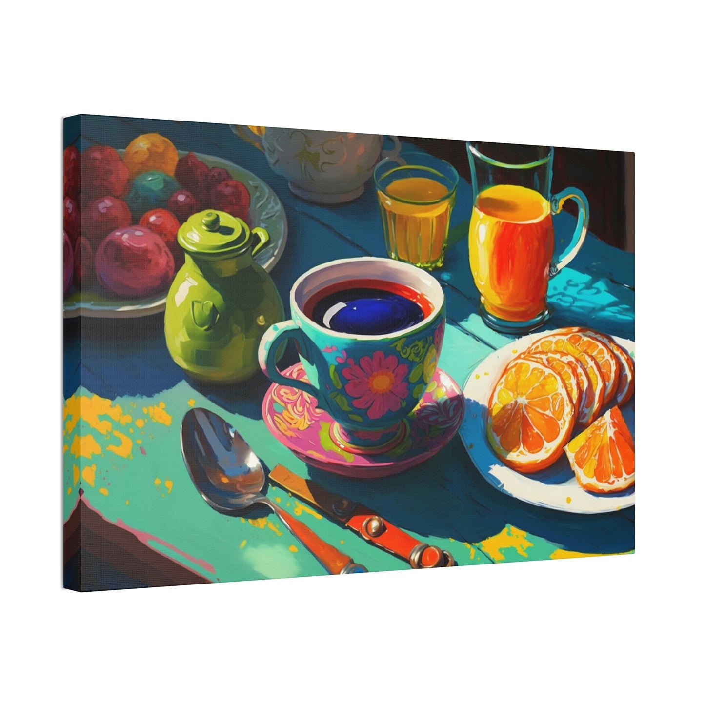 Scrumptious Start: Natural Canvas Print of a Tasty Breakfast Buffet