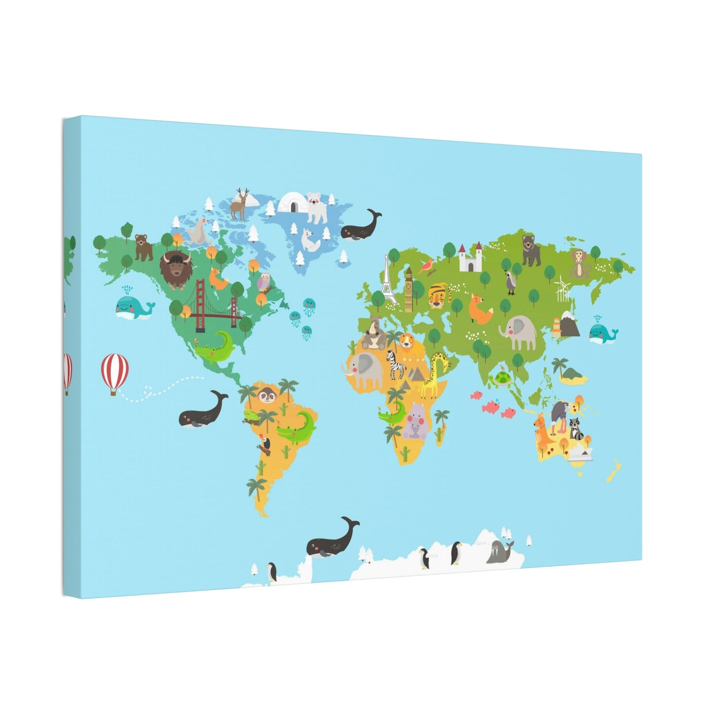 Fun and Educational: Natural Canvas Maps for Kids' Bedrooms and Playrooms