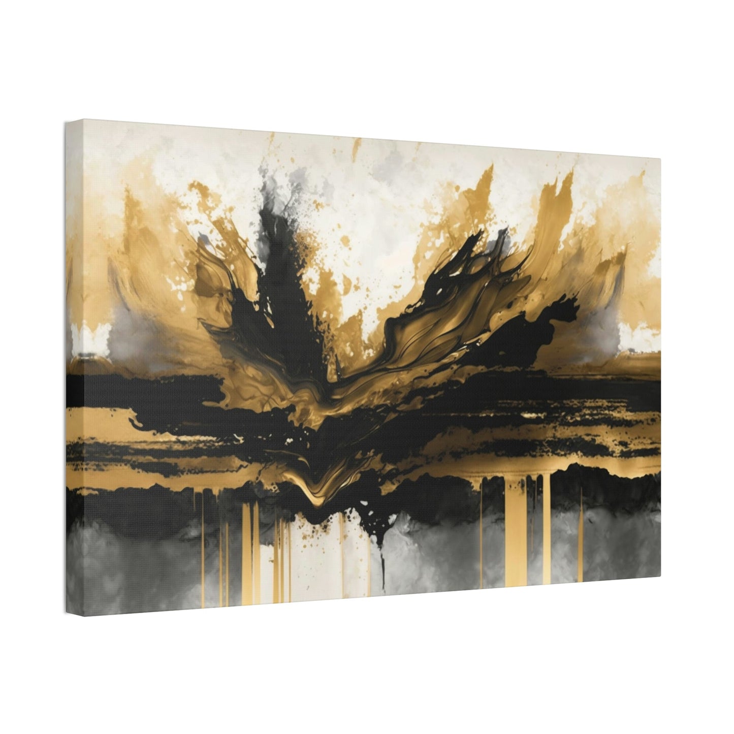 Gold Rush: Wall Art of a Bold and Shimmering Abstract Painting on Canvas