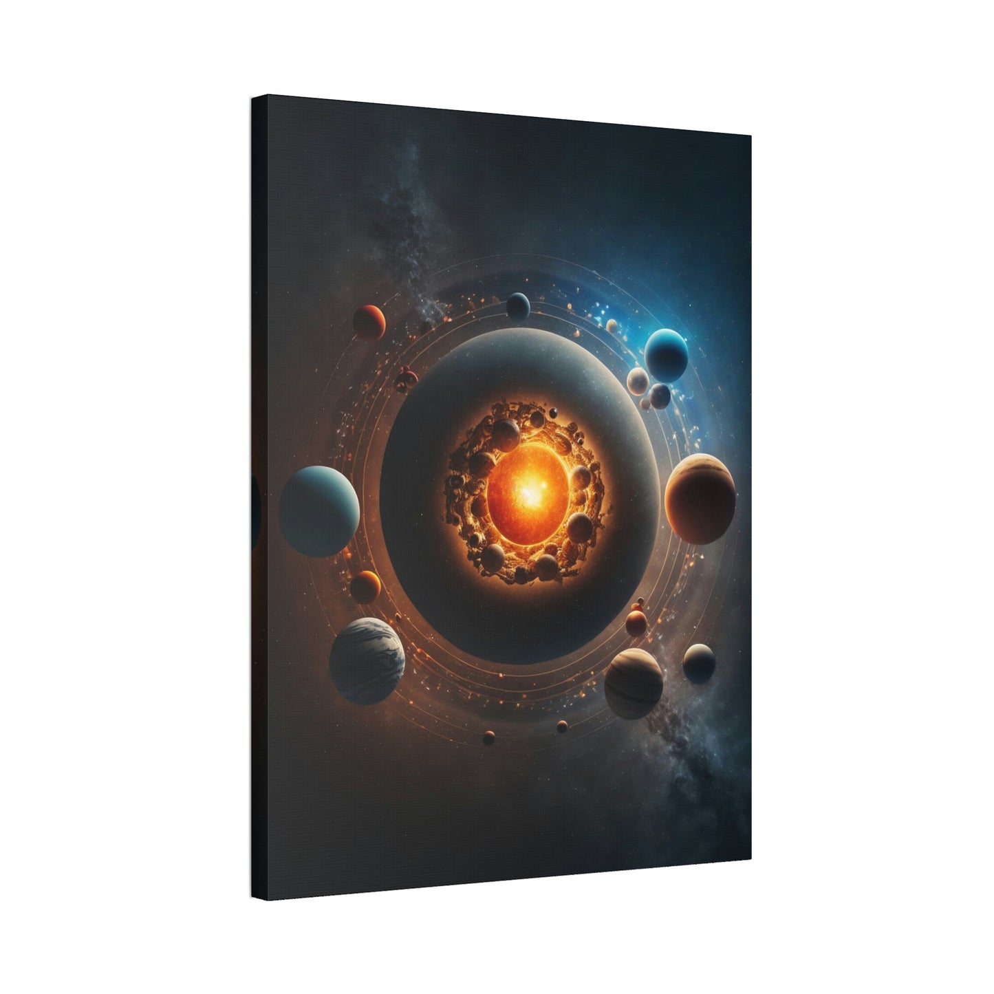 Planetary Alignment: Print on Canvas of Planets in Perfect Formation on a Framed Canvas