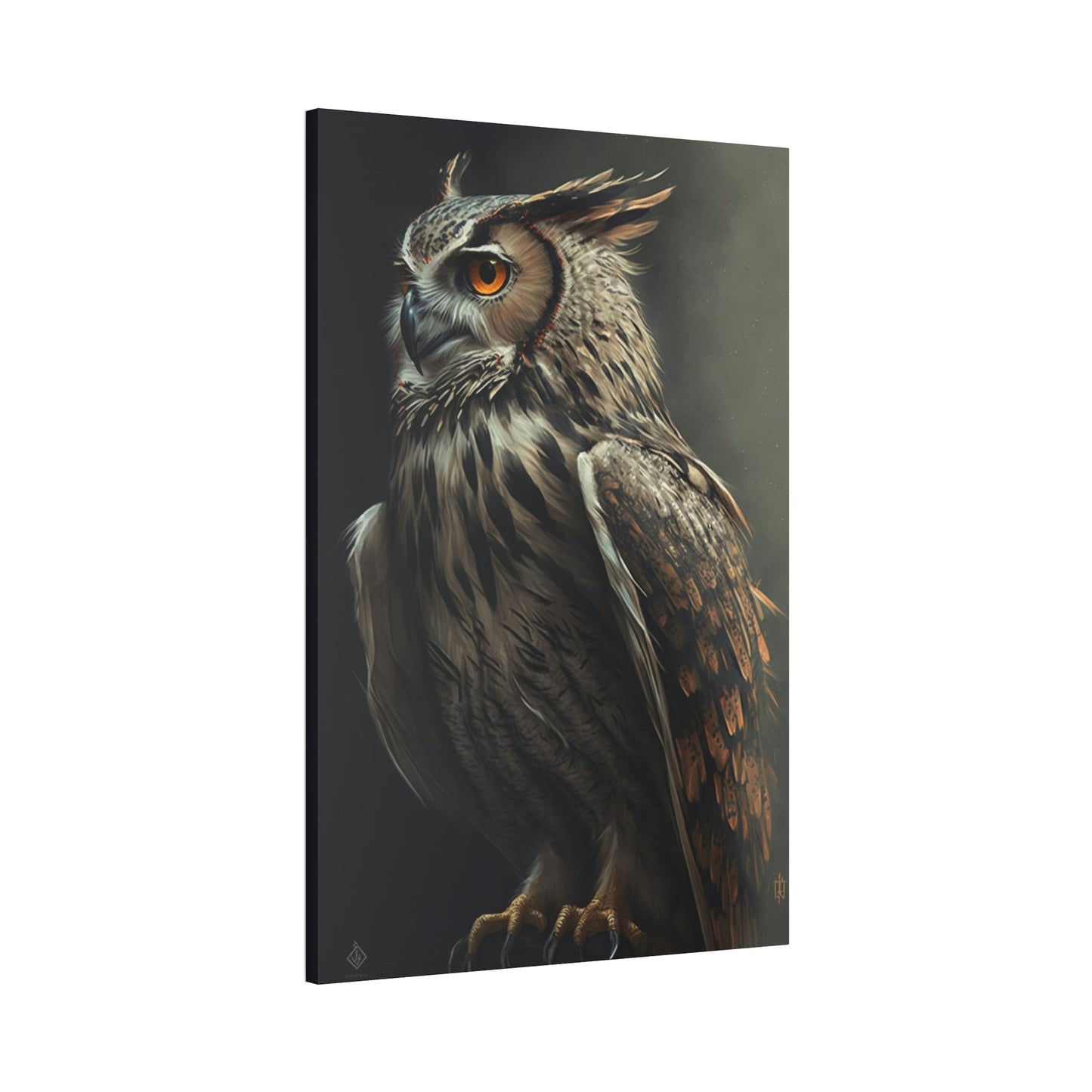 Noble Hunter: An Artistic Depiction of a Single Owl